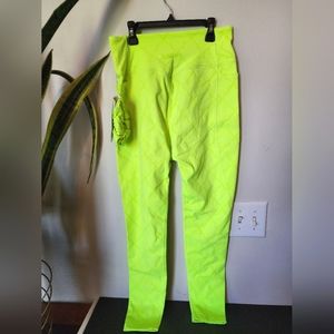 NWT SHEFIT Boss Leggings -  1luxe 1 Luxe Neon Green with matching scrunchie